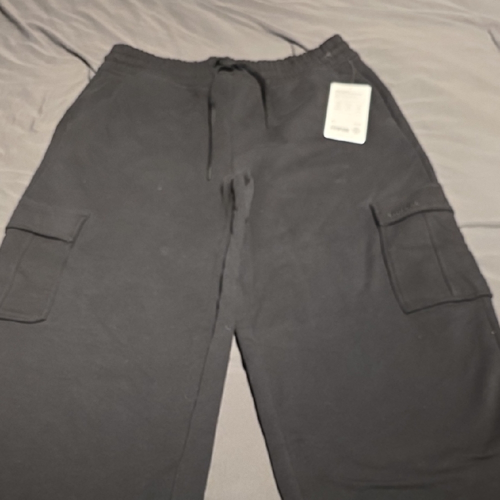 Athleta Black Easy Fleece Cargo Joggers NWT